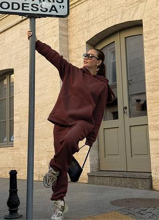 Женский теплый спортивный костюм на флисе зимний зима трехнить