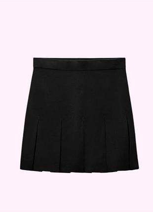 Спідниця жіноча коротка розкльошена плісе zara s-m чорна