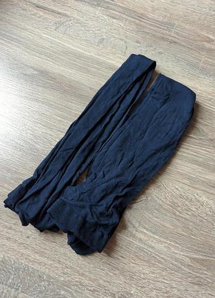 Капроновые синие колготки на 7-8 лет