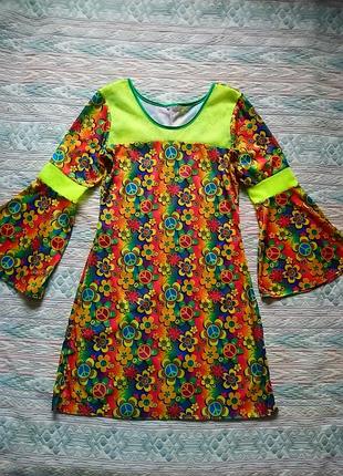 Карнавальна сукня диско ретро 70-80-х l/xl
