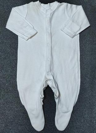 Білий чоловічок із довгим рукавом і рукавичками 56 розмір 200