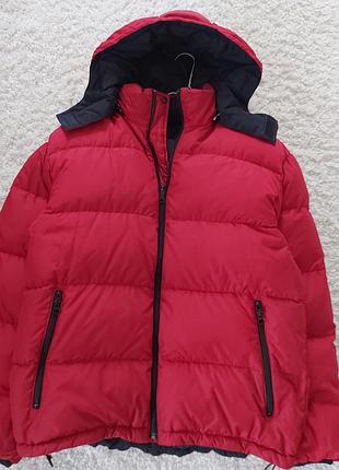 Двосторонній дуже класний теплий зимовий пуховик (нат.пух) lands' end, р.46-48