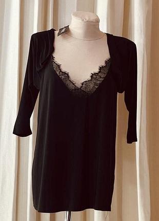 Шикарна жіноча чорна блуза сорочка