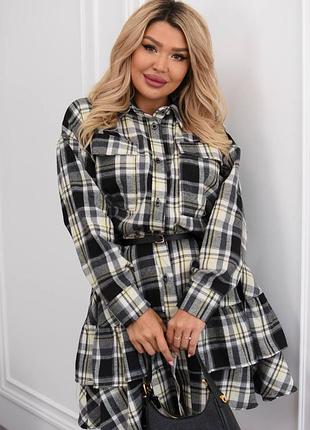 Фланелевое платье.сукня в клiтинку