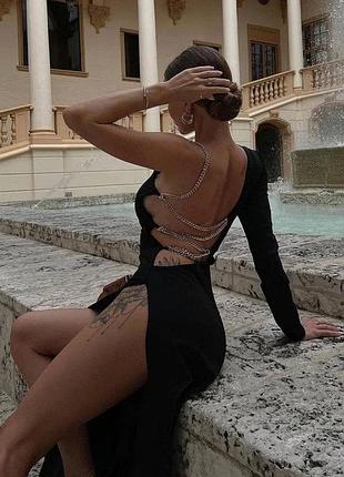 Платье женское с цепочкой на спине