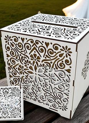 Свадебный комплект сундук "аутентичный" + коробочка для обручальных колец набор на свадьбу копилка для денег, подставка обручалок