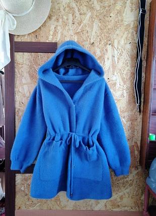 Накидка альпака глибокий капюшон з кишенями зламана кнопка