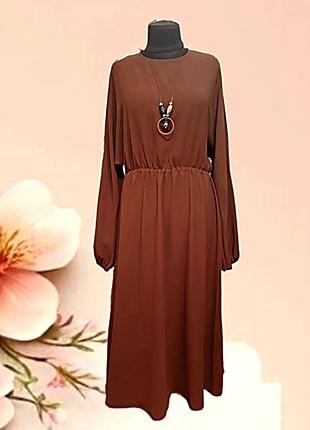 Брендовое вискозное платье миди