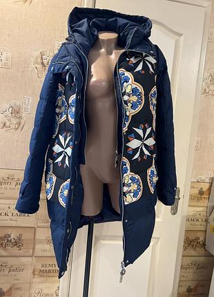 Пуховик натуральный с манишкой