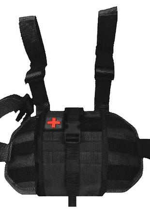 Подсумок-аптечка на ногу быстрого сброса и доступа (черный кордура 1000 d)