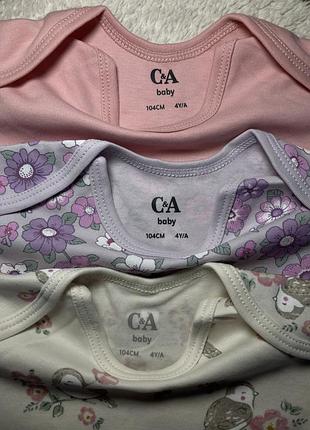 🧸 боді для дівчинки, набір з 3шт. | c&a 9