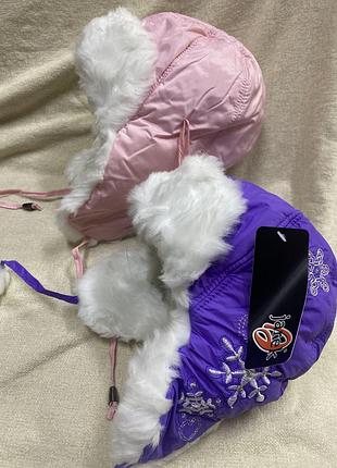 Зимова тепла шапка для дівчинки, р.52-54