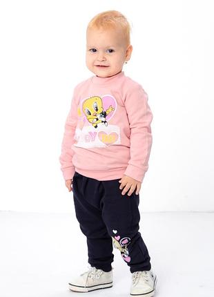 Костюм для дівчинки теплий костюм з начосом костюм для малюків бавовна