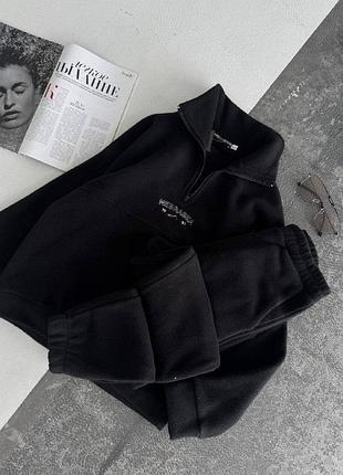 Жіночий теплий прогулянковий костюм: кольори: чорний, графіт, молочний, шоколад; розміри 42-44, 46-48;