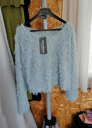 Пухнаста кофточка светр блуза топ ефект пір'я