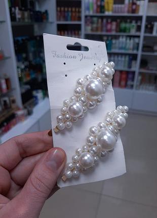 Заколки для волосся | набір 2 шт| перлинки 🤍!