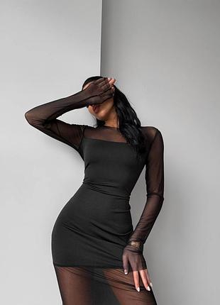 Платье вечернее черное