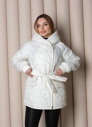 Куртка женская демисезонная весна осень плащевка белый 42-52 гг