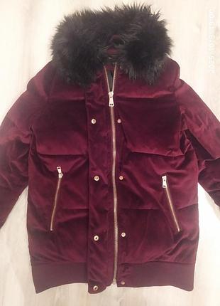 Гарна куртка оксамит велюр river island