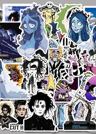 Наклейки стикеры тем бертон tim burton набор 20 штук