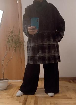 Теплое стильное пальто с карманами, шерсть, размер 24-28