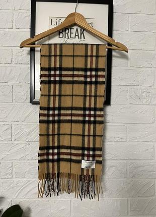 Шарф клітина бежевий бренд edinburgh кашемір