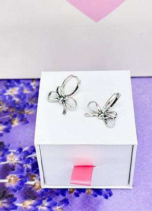 Серебряные серьги "бантик"