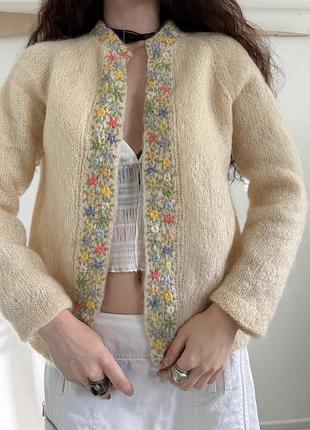 Вовняний вінтажний кардиган