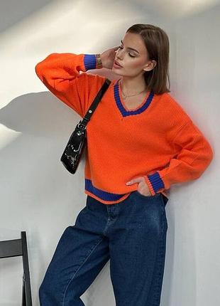 Стильный женский свитер, вязаный яркий женский свитер