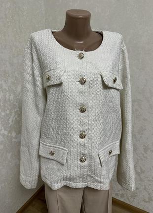 Жіночий твідовий піджак жакет з круглим вирізом