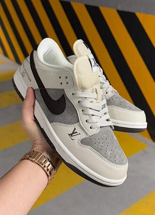 Кроссовки nike sb dunk low x louis vuitton grey black