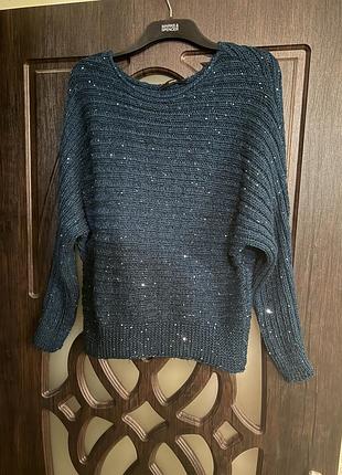 Гарна, кофтинка, в темно зеленому кольорі, з гарними, вшитими, паєтками, від бренду: george