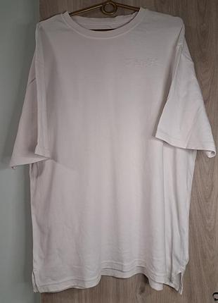 Бавовняна біла футболка kappa з великим лого на спині xl