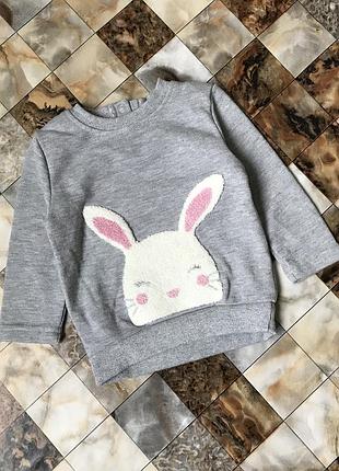 Світшот «зайчик»на 6-9 місяців(74см)