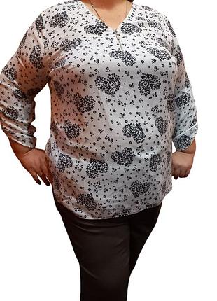 Белая блуза 60-64р