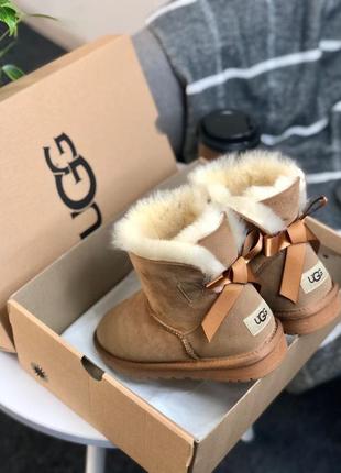 Трендовые угги ugg mini bailey bow || boot beige6 фото