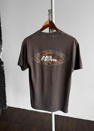 No fear mens vintage 90s short sleeve t-shirt brown y2k logo mexico чоловіча, вінтажна футболка з принтом