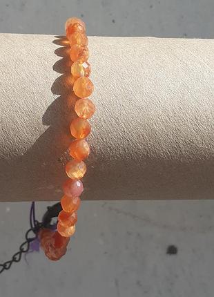 Браслет із сердоліку в огранці