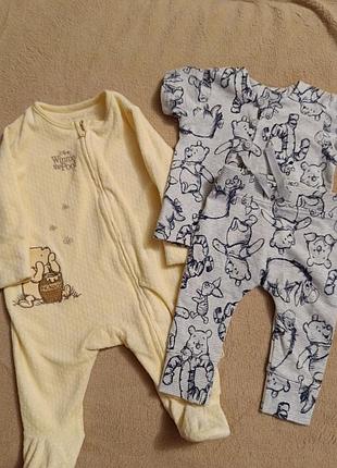 Набор : махровый человечек и коттоновый костюмчик, 0-3месяцы