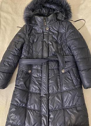 Зимнее пальто с капюшоном р. 54