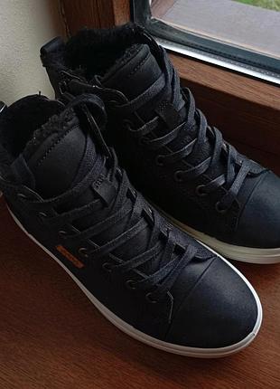 Черевики ecco s7 780073 gore-tex мембрана оригінал нові р.33 натуральний нубук чорні зимові