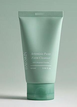 Успокаивающая пенка-паста с полином bad skin artemisia paste form cleanser, 100 мл
