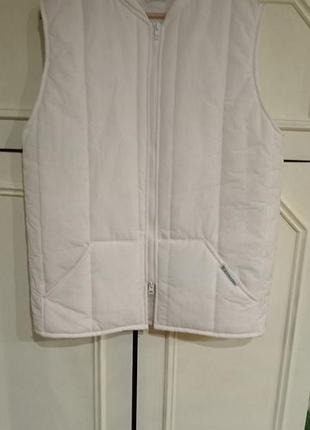 💥 стильна біла стьобана жилетка emsmorn (m)