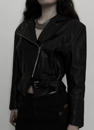 Розкішна вінтажна шкіряна куртка