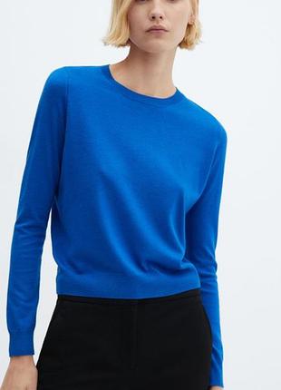 Свитер кофта цвет синий электрик