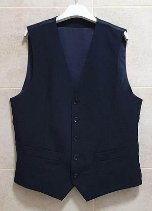 Mango man жилет - m • 50 - синий - slim fit - 10023 - мужская классическая жилетка костюмная же50