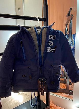 Подвійна тепла куртка  розмір-104 ціна-200