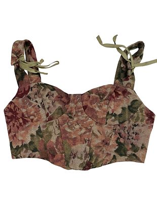 Винтажный корсет ретро топик цветочный топ y2k милый корсаж винтаж корсетный