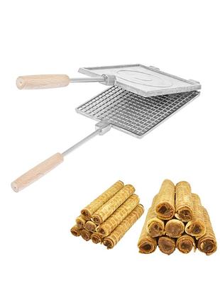 Форма для випічки вафель і вафельних трубочок - вафельниця прямокутна