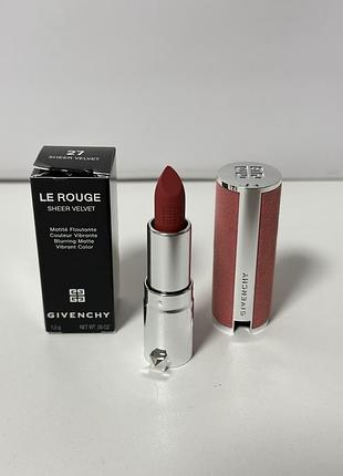 Givenchy le rouge sheer velvet lipstick помада для губ